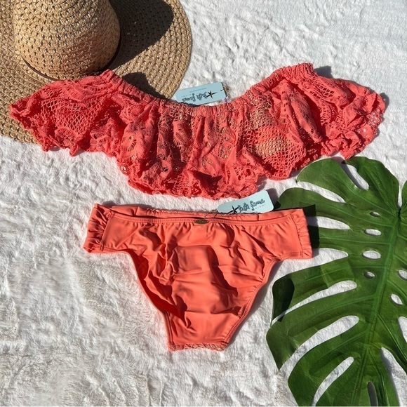 Luli Fama Gauguanco Off The Shoulder Rosario Top and Scrunch Full Bottom - Picture 6 of 11